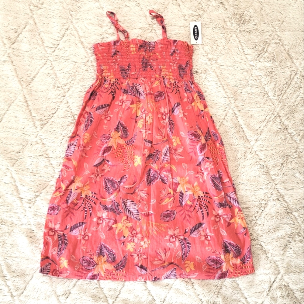 Old Navy Pink Floral Dress, Girls Small (6-7) New w/ Tags